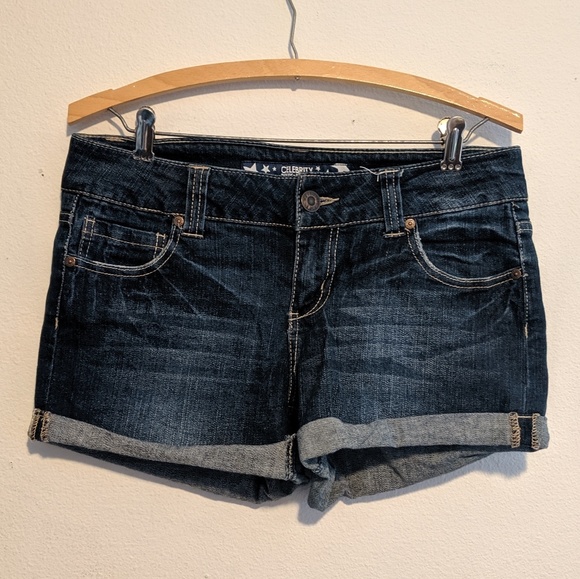 Celebrity Pink Pants - Celebrity Pink cuffed blue jean shorts Celebrity Pink Pants - Celebrity Pink cuffed blue jean shorts
